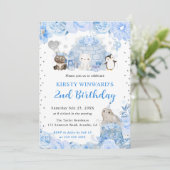 Waterverf Winter Arctische Dieren Kinderverjaardag Kaart (Staand voorkant)