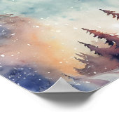 Waterverf Winter Art Wall Poster (Hoek)