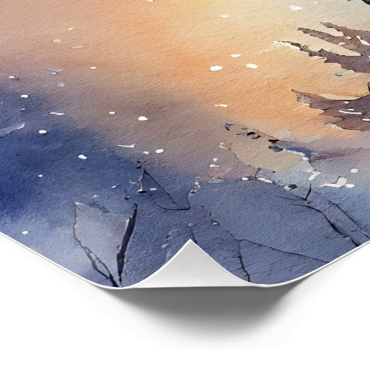 Waterverf Winter Art Wall Poster (Hoek)