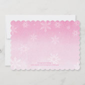 Waterverf Winter Baby shower Uitnodiging  | Meisje (Achterkant)