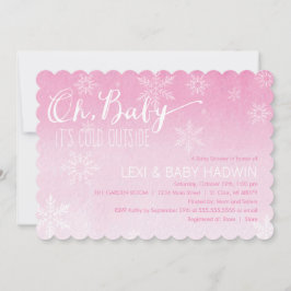 Waterverf Winter Baby shower Uitnodiging  | Meisje