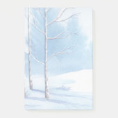 Waterverf Winter Bare Trees Sneeuwscene Post-it® Notes (Voorkant)
