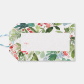 Waterverf Winter Berries en Griekenland Cadeaulabel (Achterkant Horizontaal)