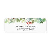 Waterverf Winter Berries en Griekenland Etiket (Voorkant)