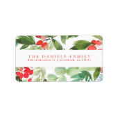 Waterverf Winter Berries en Griekenland Etiket (Voorkant)