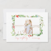 Waterverf Winter Berries en Griekenland Feestdagenkaart (Voorkant)