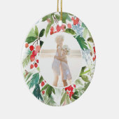 Waterverf Winter Berries en Griekenland Keramisch Ornament (Rechts)