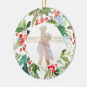 Waterverf Winter Berries en Griekenland Keramisch Ornament (Links)