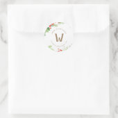 Waterverf Winter Berries en Griekenland Ronde Sticker (Tas)