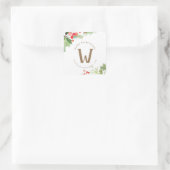 Waterverf Winter Berries en Griekenland Vierkante Sticker (Tas)