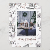 Waterverf Winter Berries Greenery kerstkaarten Feestdagenkaart (Voorkant / Achterkant)