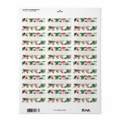 Waterverf Winter Berries & Holly Adres Label (Full Sheet)