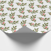 Waterverf Winter Berry Springs Gift Wrap Cadeaupapier (Hoek)