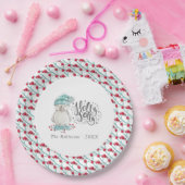 Waterverf Winter Bird Holly Jolly Kerstfeest Papieren Bordje (Feest)