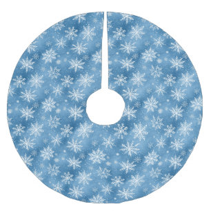 Waterverf Winter Blauwe Sneeuwvlok Kerstboom Rok