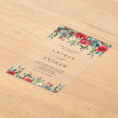 Waterverf Winter Bloeit Botanische Huwelijk Acryl Uitnodigingen (Laagn)