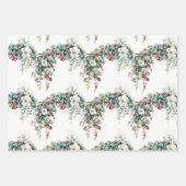 Waterverf Winter Bloembloem Kerstmis Inpakpapier Vel (Voorkant)