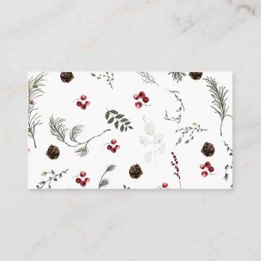 Waterverf Winter Bloemen Bruids Recept Informatiekaartje (Achterkant)