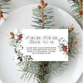 Waterverf Winter Bloemen Bruids Recept Informatiekaartje