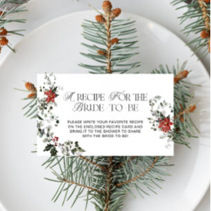 Waterverf Winter Bloemen Bruids Recept Informatiekaartje