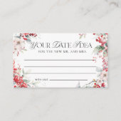 Waterverf Winter Bloemen Datum Nacht Ideeën Informatiekaartje (Voorkant)