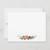 Waterverf Winter Bloemen Personalized Goud Notitiekaartje (Achterkant)