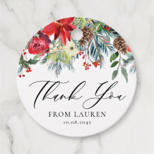 Waterverf Winter Bloemen Slinger Bedankt Bedankjes Labels