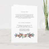 Waterverf Winter Bloemen Slinger Trouwfeest Programma (Achterkant)