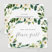 Waterverf Winter Bloemenkrans Wees Mijn Bloemenmei Aankondigingskaart (Voorkant / Achterkant)