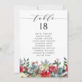 Waterverf Winter Blooms Bloemen Bloemen Trouwtafel Kaart (Voorkant)