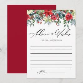 Waterverf Winter Blooms Garland Baby shower Advieskaart