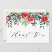 Waterverf Winter Blooms Garland Botanische bruilof Bedankkaart (Voorkant)