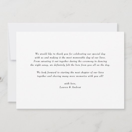 Waterverf Winter Blooms Garland Botanische bruilof Bedankkaart (Achterkant)