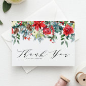 Waterverf Winter Blooms Garland Botanische bruilof Bedankkaart