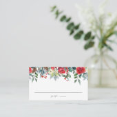 Waterverf Winter Blooms Garland Botanische bruilof Plaatskaartje (Staand voorkant)