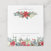 Waterverf Winter Blooms Garland Botanische bruilof Plaatskaartje (Buitenkant ongevouwen)