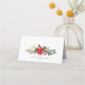 Waterverf Winter Blooms Garland Botanische bruilof Plaatskaartje (Achterkant)