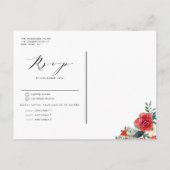 Waterverf Winter Blooms Garland Floral Wedding Uitnodiging Briefkaart (Achterkant)