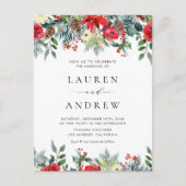 Waterverf Winter Blooms Garland Floral Wedding Uitnodiging Briefkaart (Voorkant)