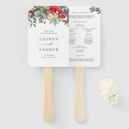 Waterverf Winter Blooms Garland Trouwprogramma Handwaaier