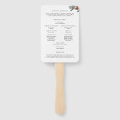 Waterverf Winter Blooms Garland Trouwprogramma Handwaaier (Achterkant)