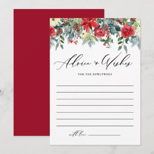 Waterverf Winter Blooms Garland Wedding Advieskaart