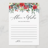 Waterverf Winter Blooms Garland Wedding Advieskaart (Voorkant)