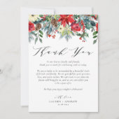 Waterverf Winter Blooms Garland Wedding Bedankkaart (Voorkant)