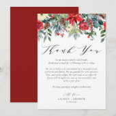 Waterverf Winter Blooms Garland Wedding Bedankkaart (Voorkant / Achterkant)