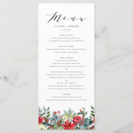 Waterverf Winter Blooms Garland Wedding Menu