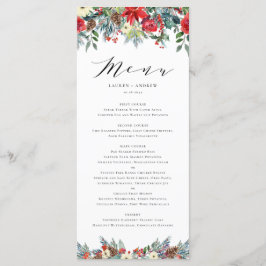 Waterverf Winter Blooms Garland Wedding Menu