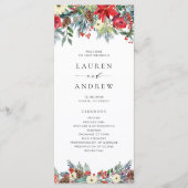Waterverf Winter Blooms Garland Wedding Programmakaart (Voorkant)