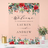 Waterverf Winter Blooms Garlands repetitie diner Acryl Bord (Huwelijk)