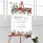 Waterverf Winter Blooms Garlands repetitie diner Poster<br><div class="desc">Verwelkom uw gasten in stijl met onze aanpasbare repetitiediner welkomstbord, met een prachtig waterverf ontwerp van poinsettia's, winterbessen, dennennaalden en andere winterbloemen en groen. Dit bloemenrepetitie dinerbord is perfect voor winterbruiloften, dit elegante bord legt de essentie van het seizoen vast en brengt een feestelijke maar verfijnde touch aan uw ceremonie....</div>